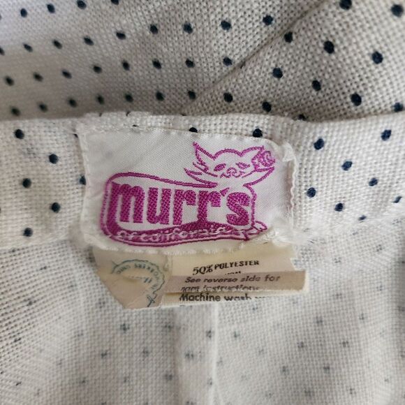 Vintage 70s Tennis Circle Skirt Womens Size M White Polka Dot Pleated - Picture 5 of 7